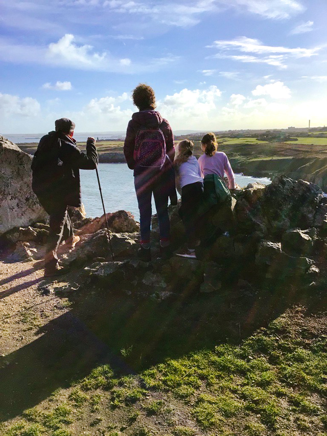 Walkers enjoying the view, Rocky Coast