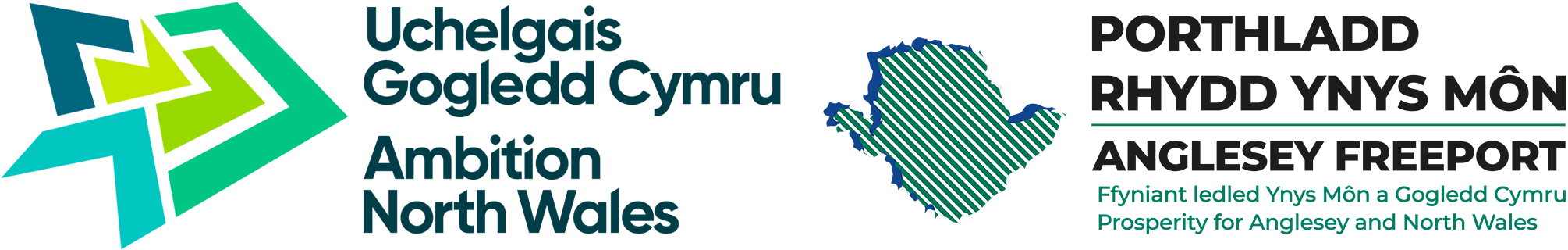 ambition north wales anglesey freeport logos combined
