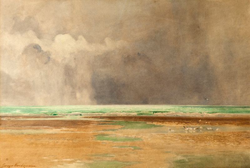 A Charles Cockram Landscape painting of a seascape and storm