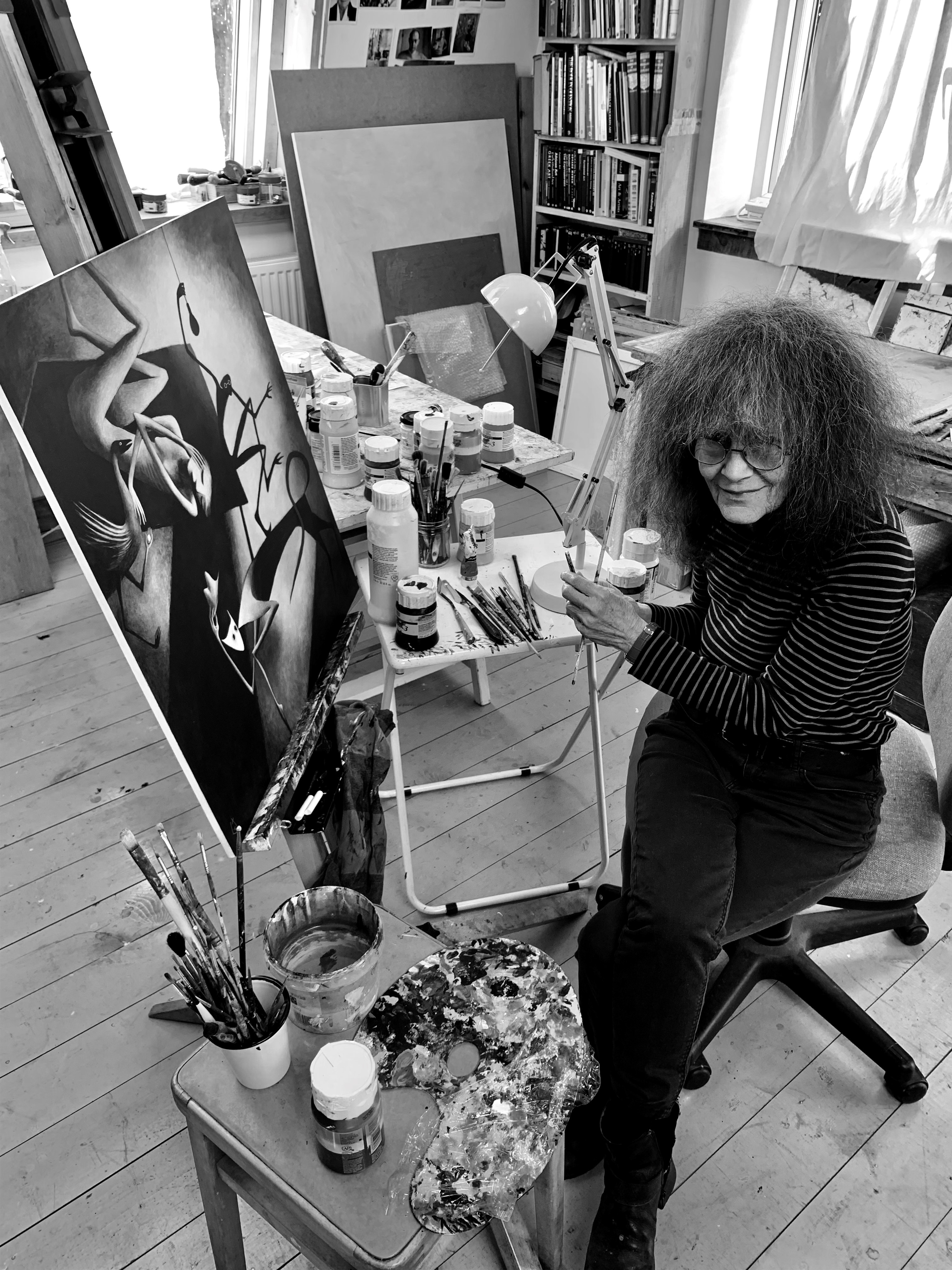 Gilly Thomas in the studio