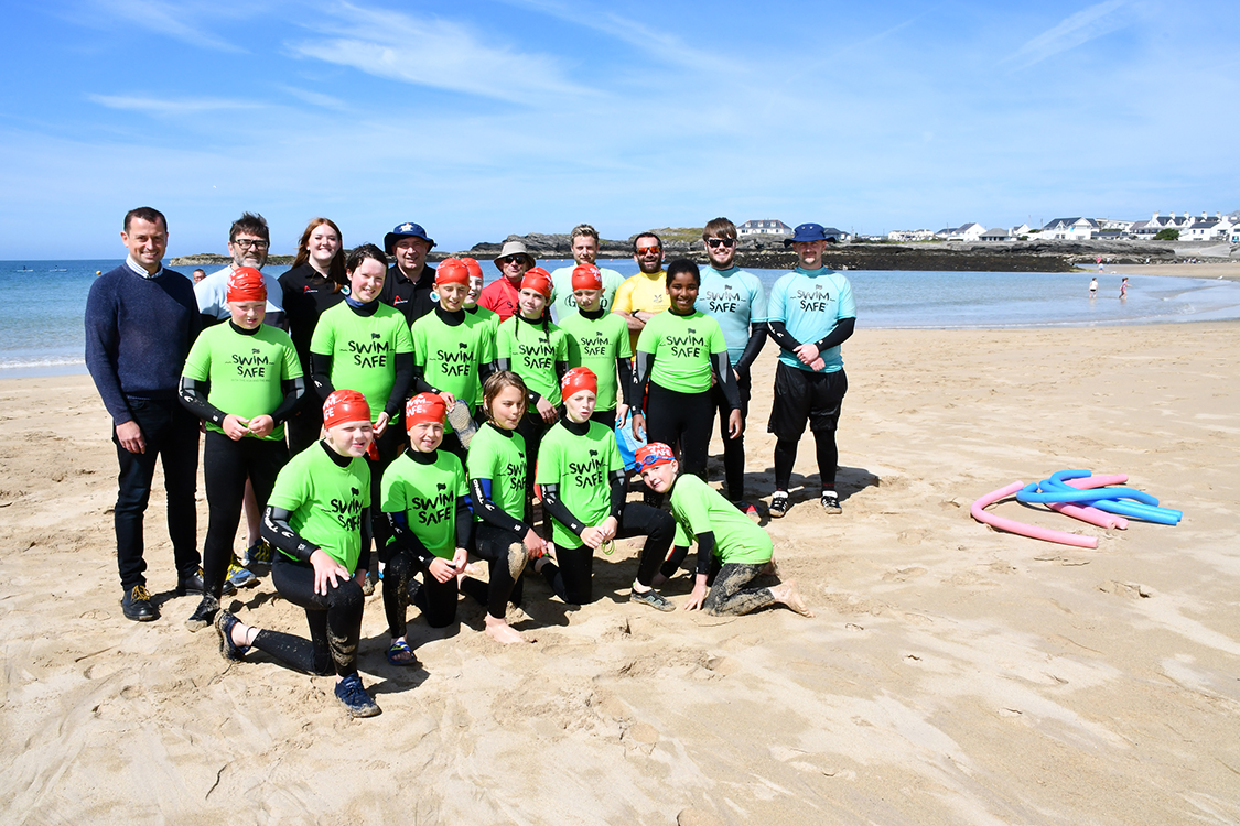 Swim Safe children on Trearddur Bay beach