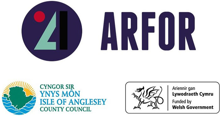 Logos for Arfor, Isle of Anglesey County Council and Welsh Government