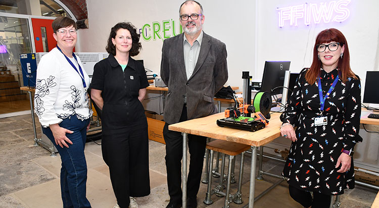  Left to right: Bethan Hughes-Jones, Elen Parry, Councillor Dafydd Roberts, Lynsey Hackett.
