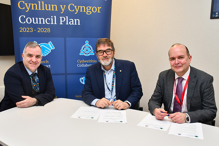 Anglesey council chief executive and leader meeting with the director of Great British Energy Nuclear