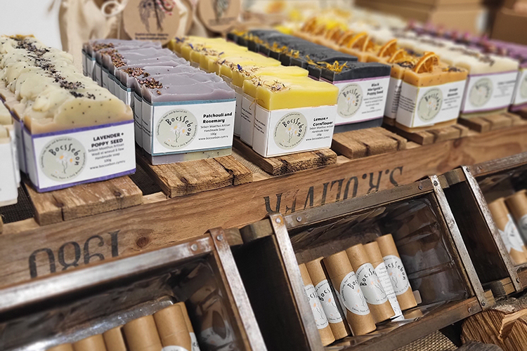 Homemade soap for sale at Oriel Môn, Anglesey