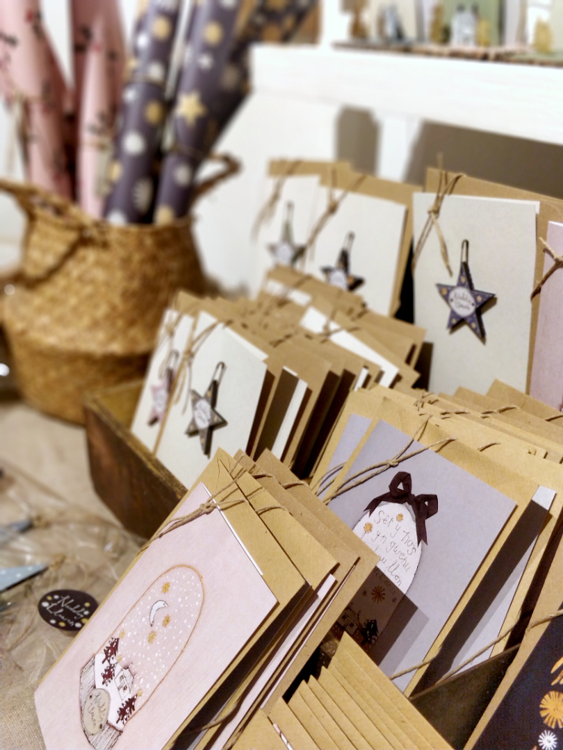 Christmas cards for sale in Oriel Môn gallery, Anglesey